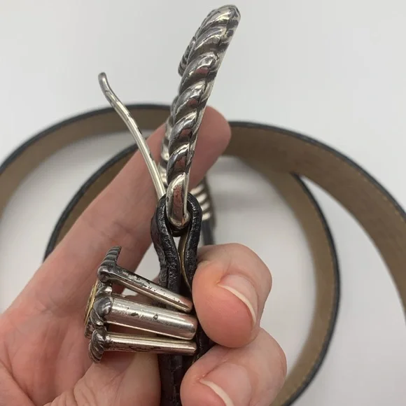 Vintage Brighton Museum Collection Belt Roman Coins Black Leather Sz Large FLAWS - Picture 5 of 16